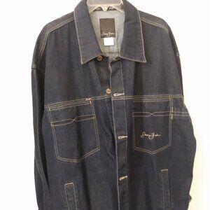 Heavy-duty over-sized 3/4 length jean jacket
